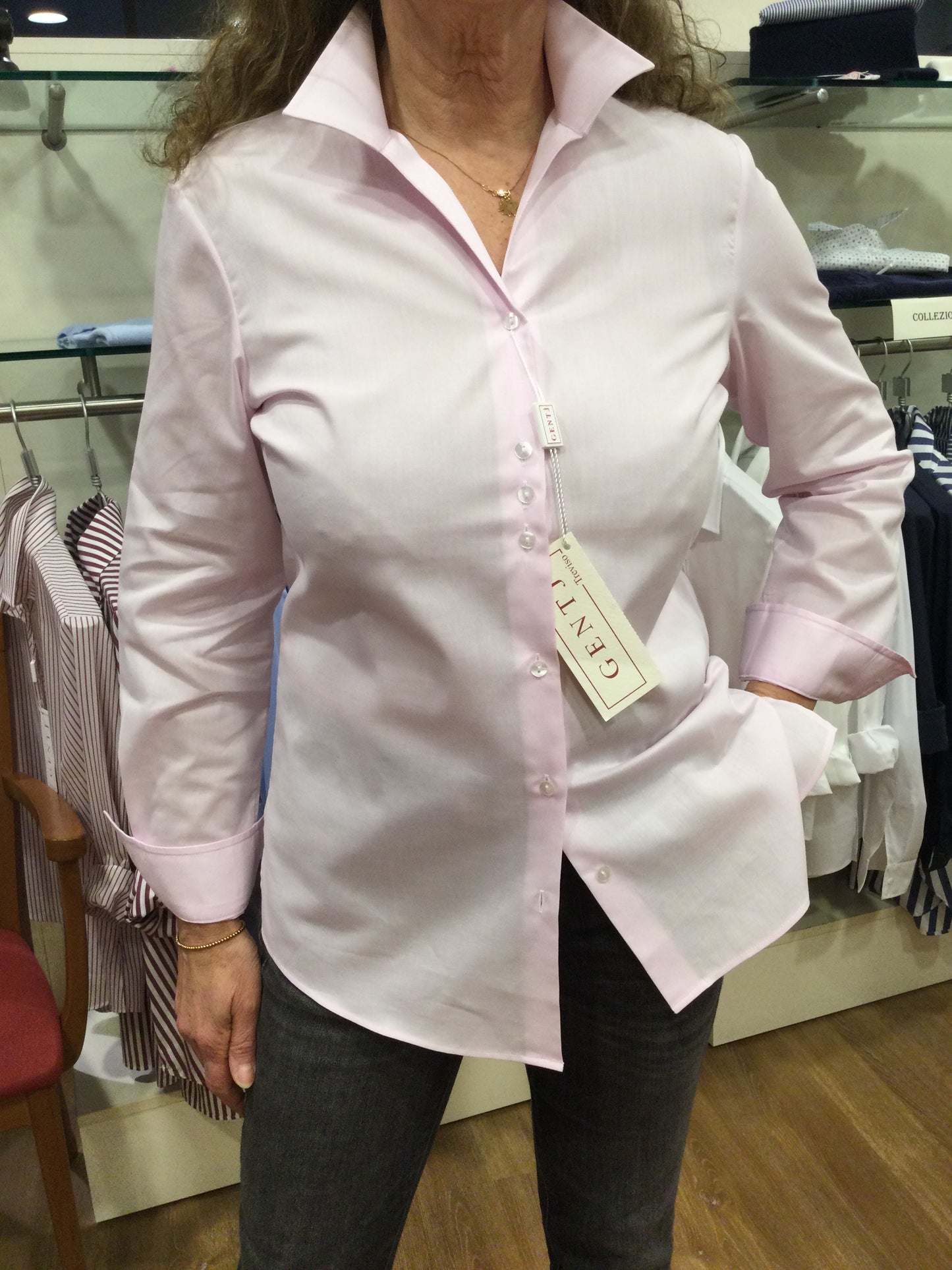 MILLY cotone Oxford (BIANCA ROSA CELESTE)
