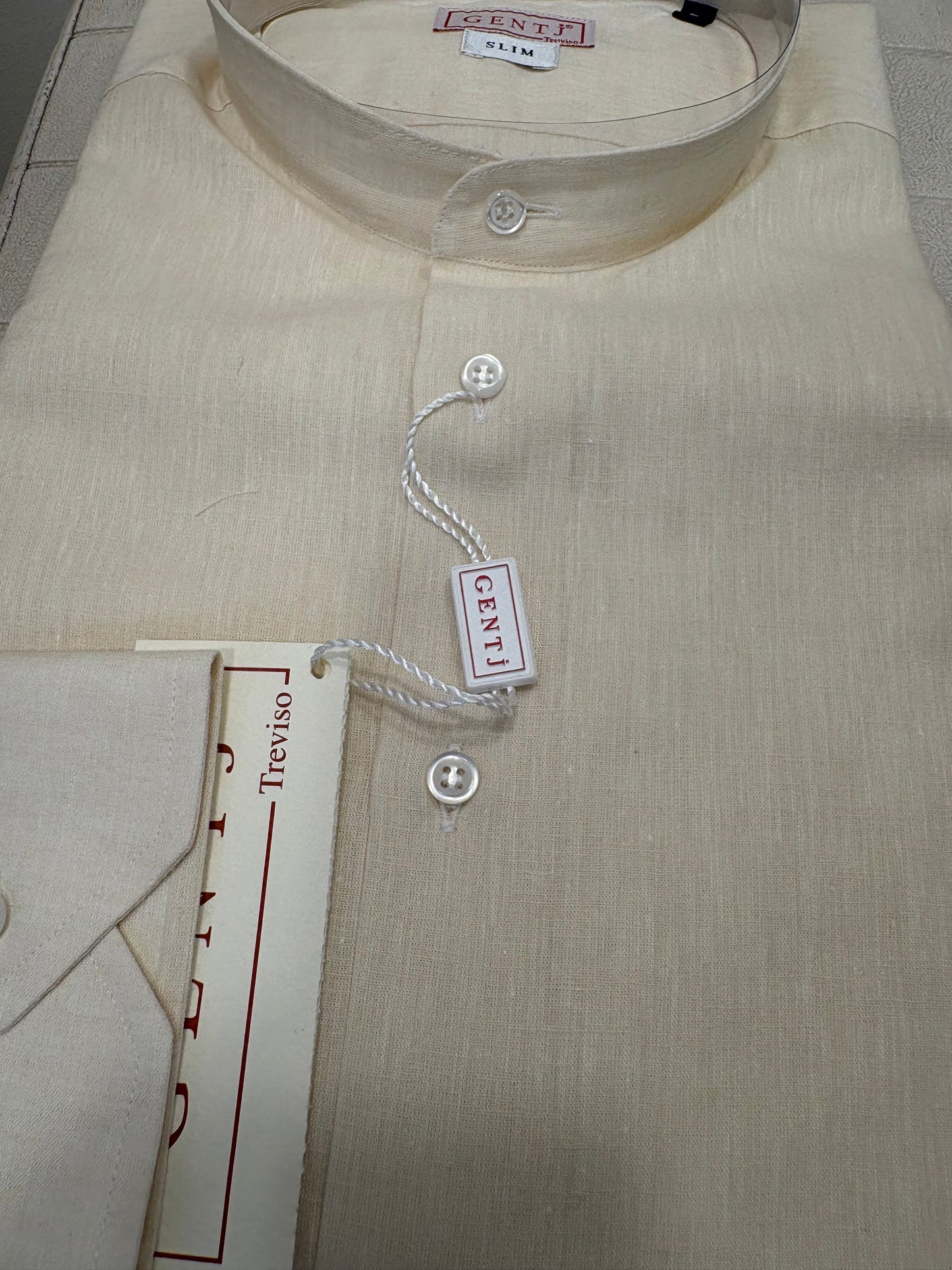 LINO/COTONE 1185 beige chiaro collo COREANA
