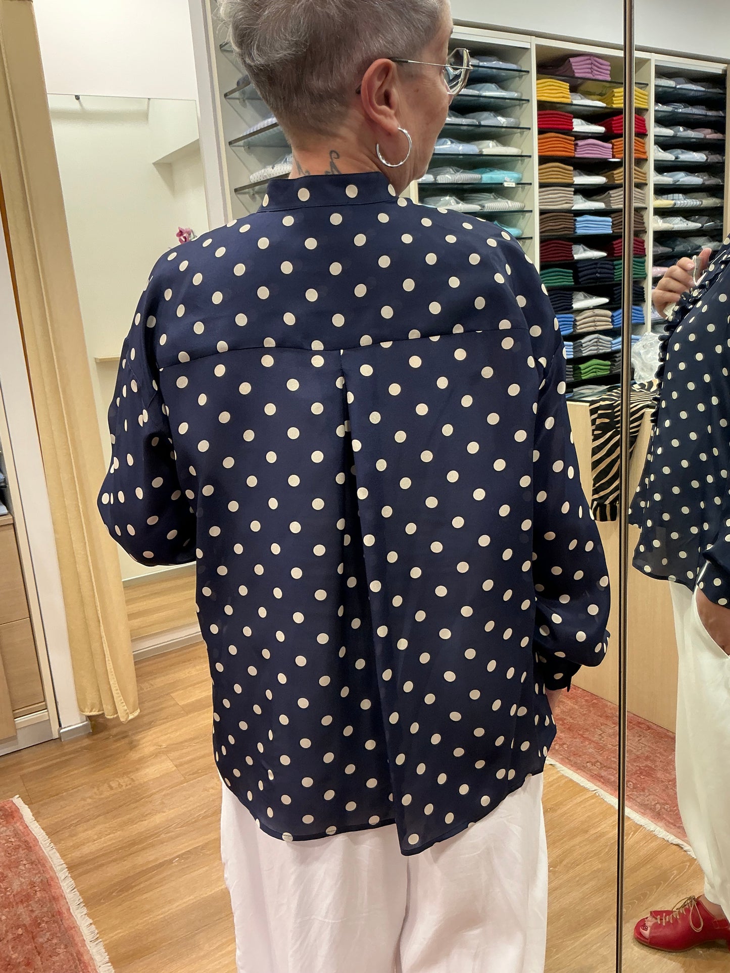 EMMA seta blu pois beige