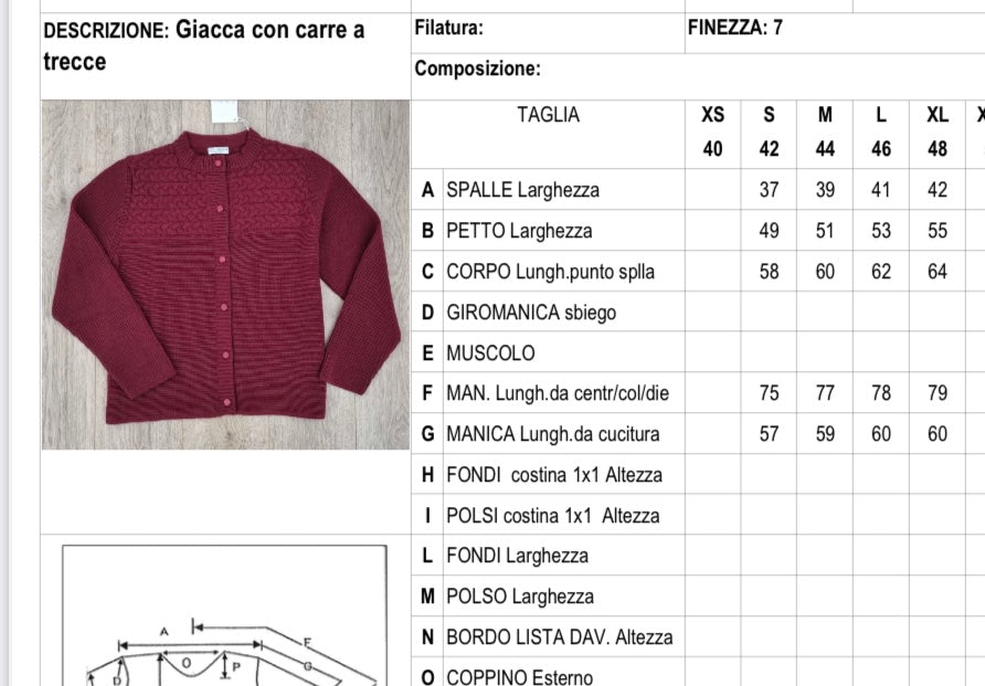 TRECCE giacca lana
