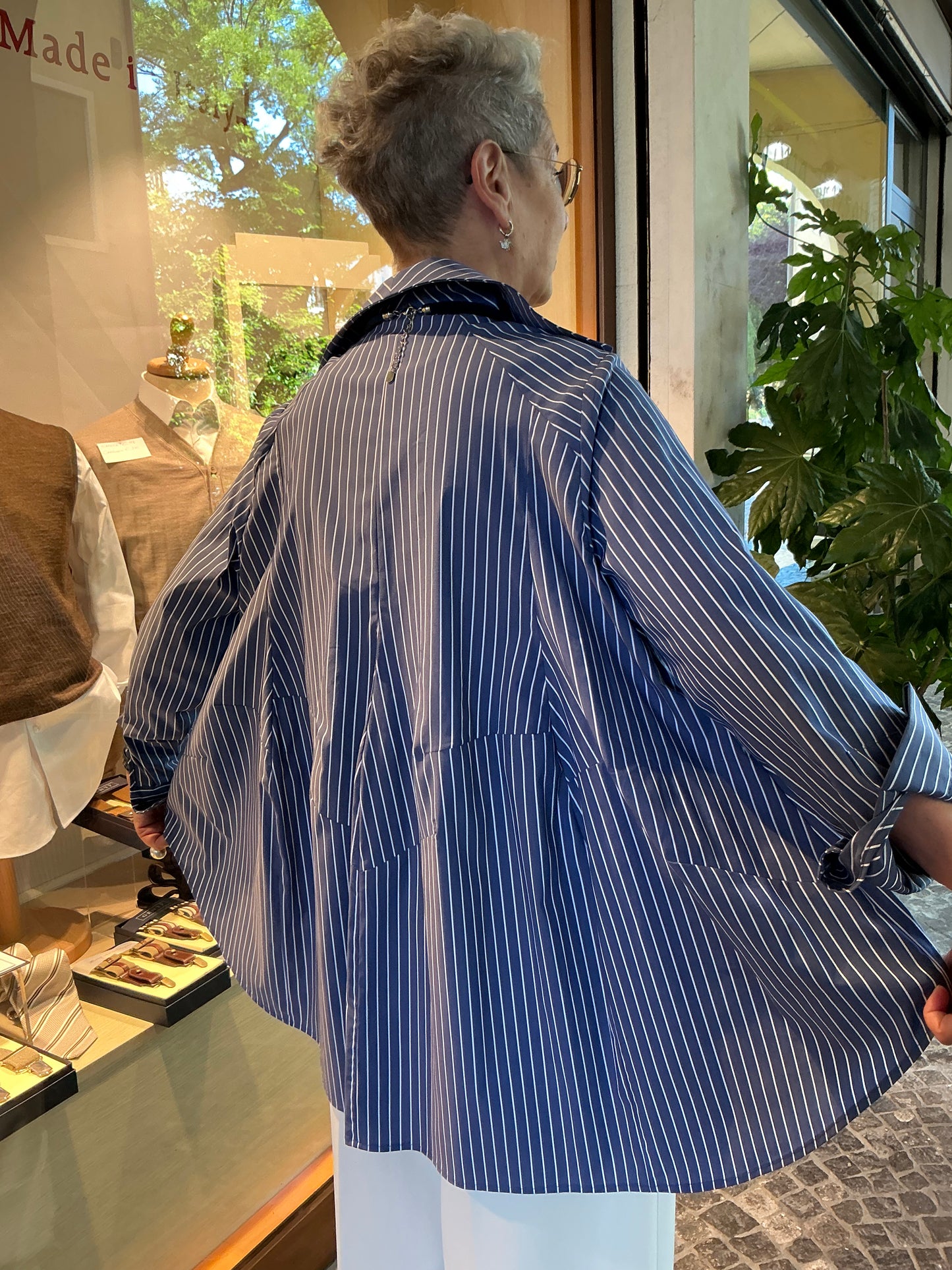MARIA righe blu stretch
