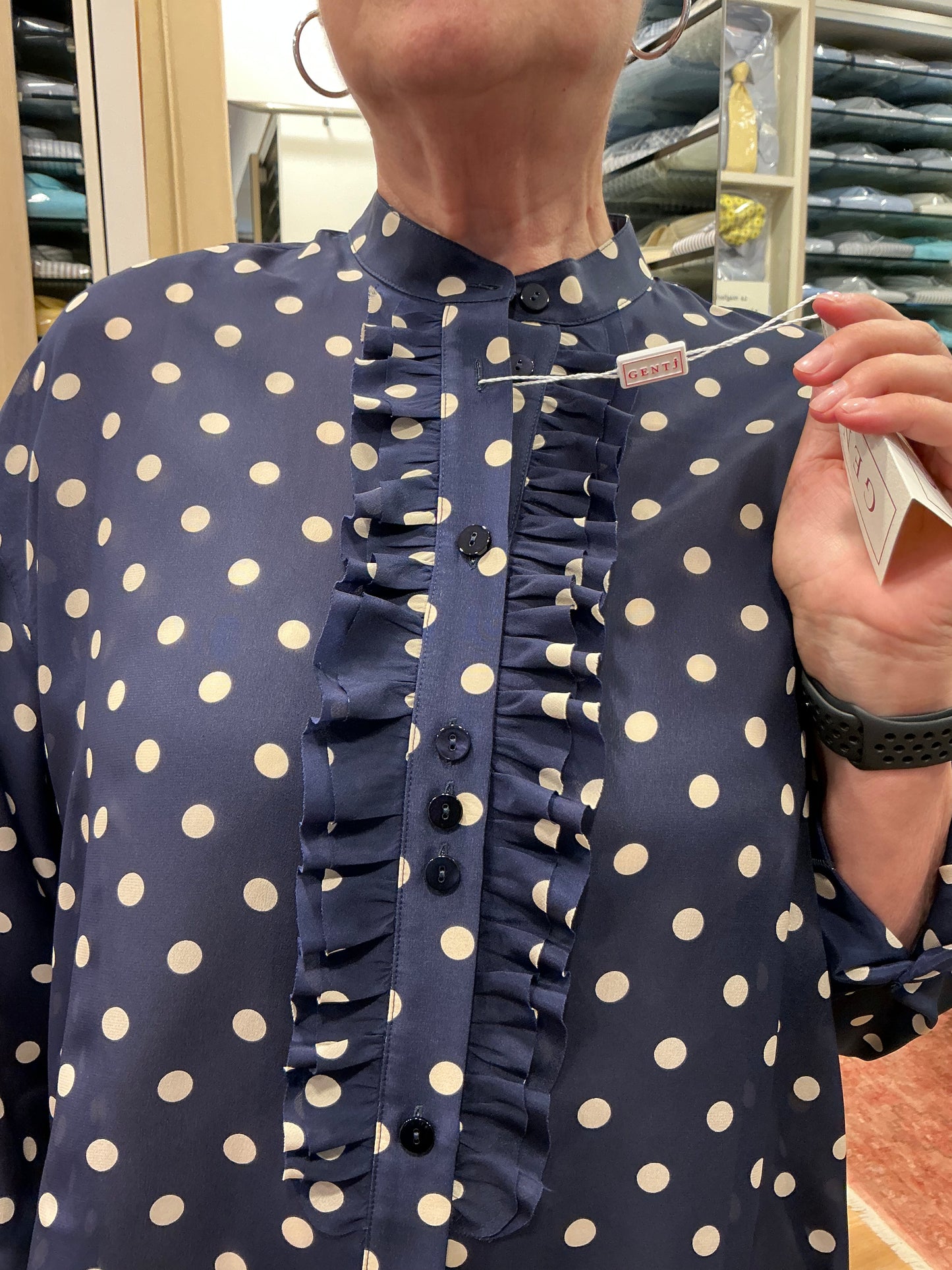 EMMA seta blu pois beige