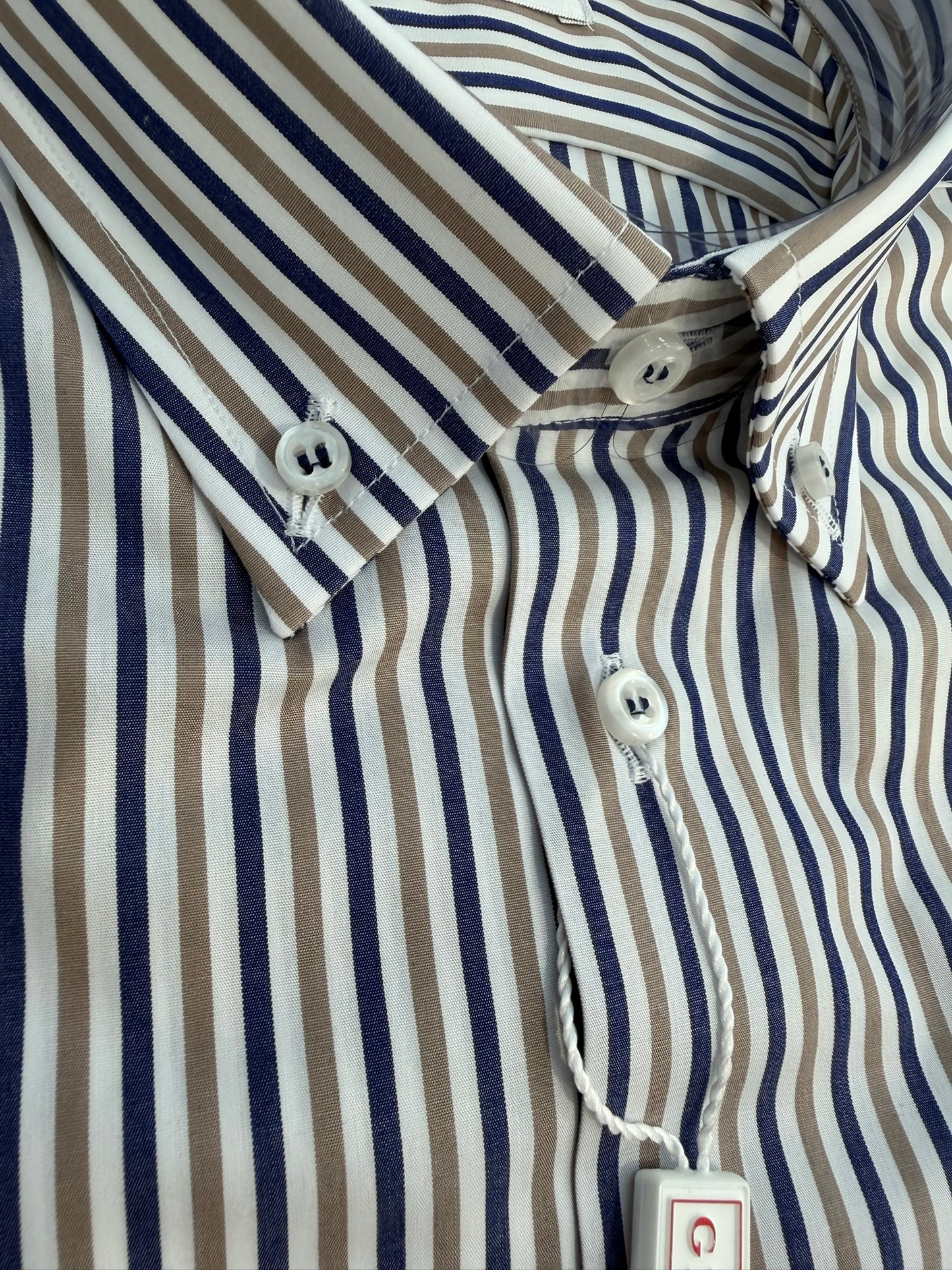 Riga beige blu 6089 collo BOTTON DOWN