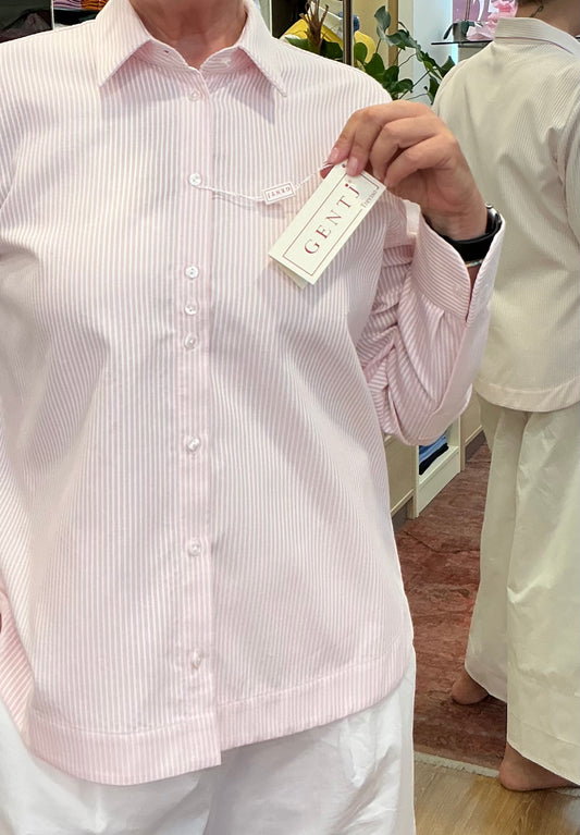 TOTI cotone  effetto riga ROSA