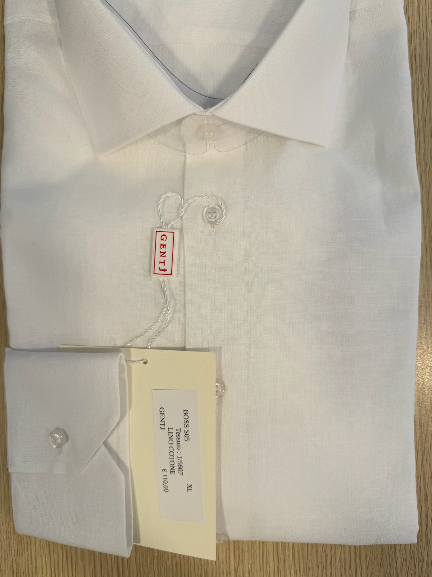 LINO/COTONE bianco collo francese