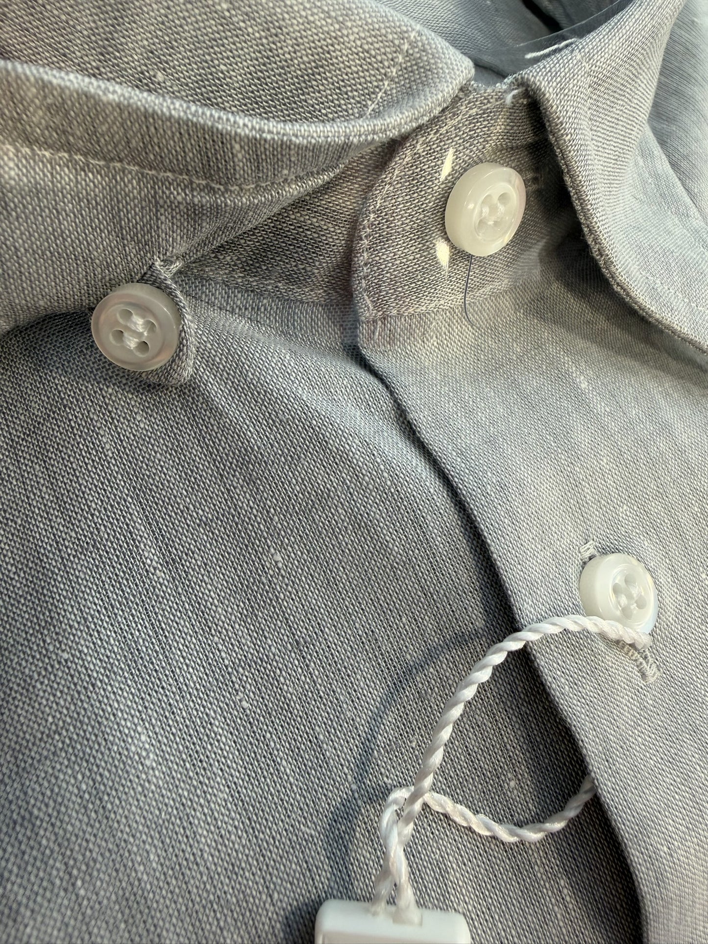 LINO/COTONE grigio mélange collo italiano picc