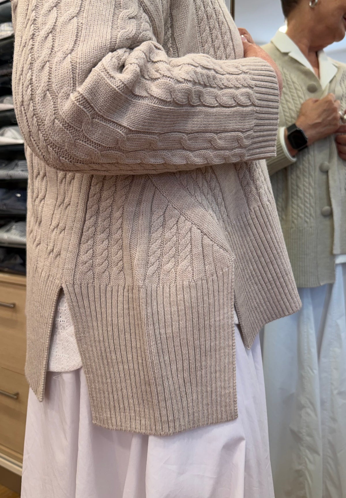 GIOVANNA cardigan spacchi variante colore BEIGE  MELANGE