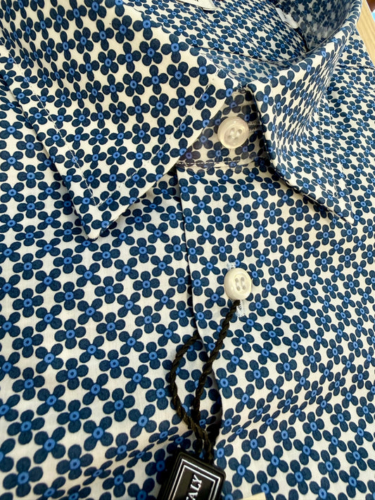 Fantasia stretch Blu 5705 COLLO ITALIANO METÀ PREZZO