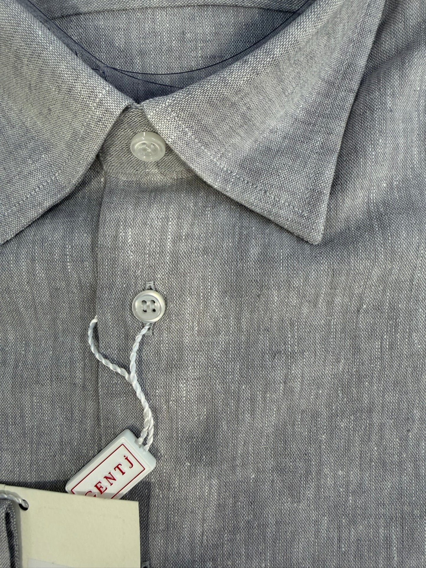 LINO/COTONE grigio mélange collo italiano picc