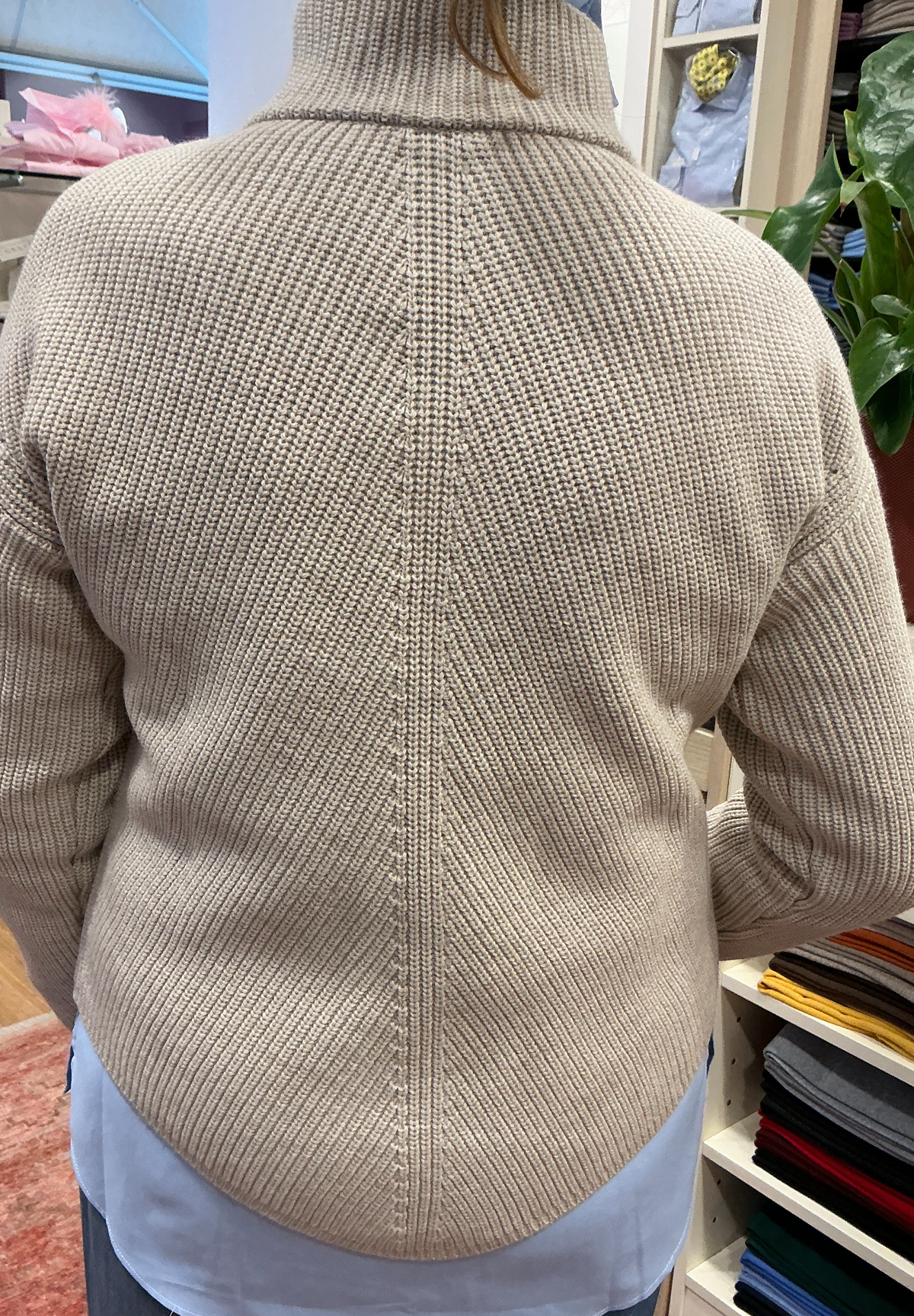 VERONICA giacca con zip variante color beige melange