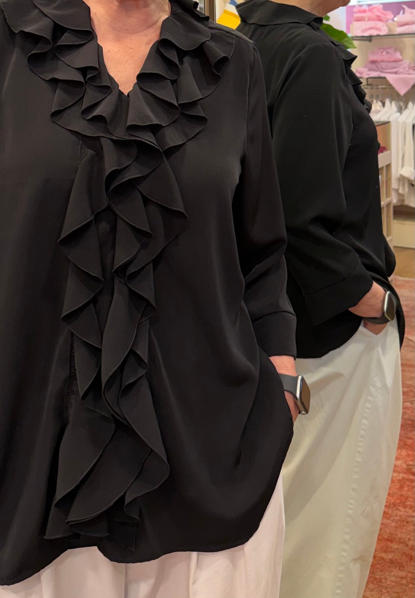 JABOT viscosa tinta unita (nero o bianco)