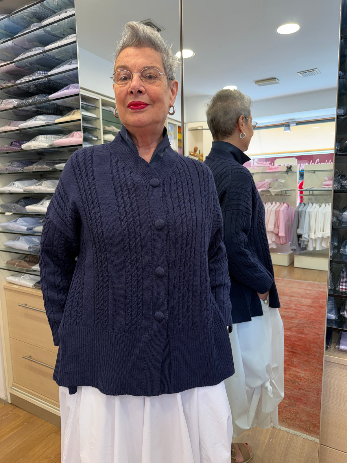 GIOVANNA cardigan spacchi variante colore  BLU