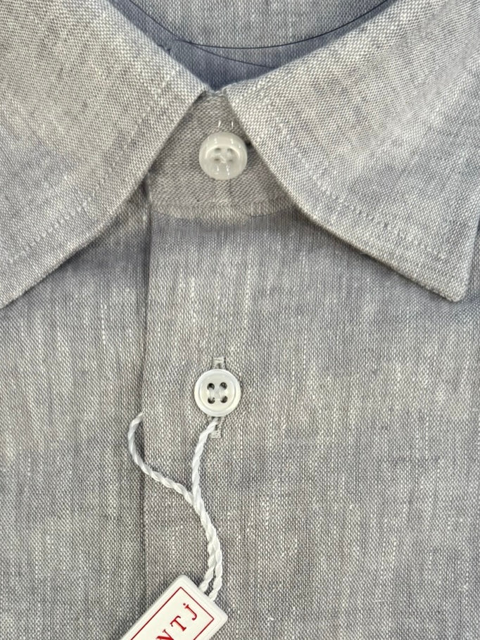 LINO/COTONE grigio mélange collo italiano picc
