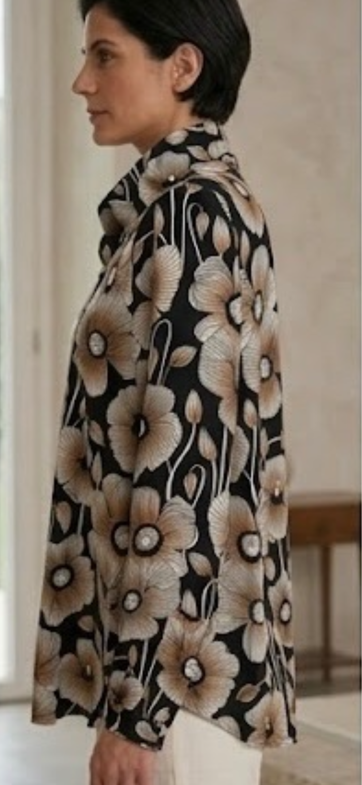 PIERA viscosa stampa nero beige
