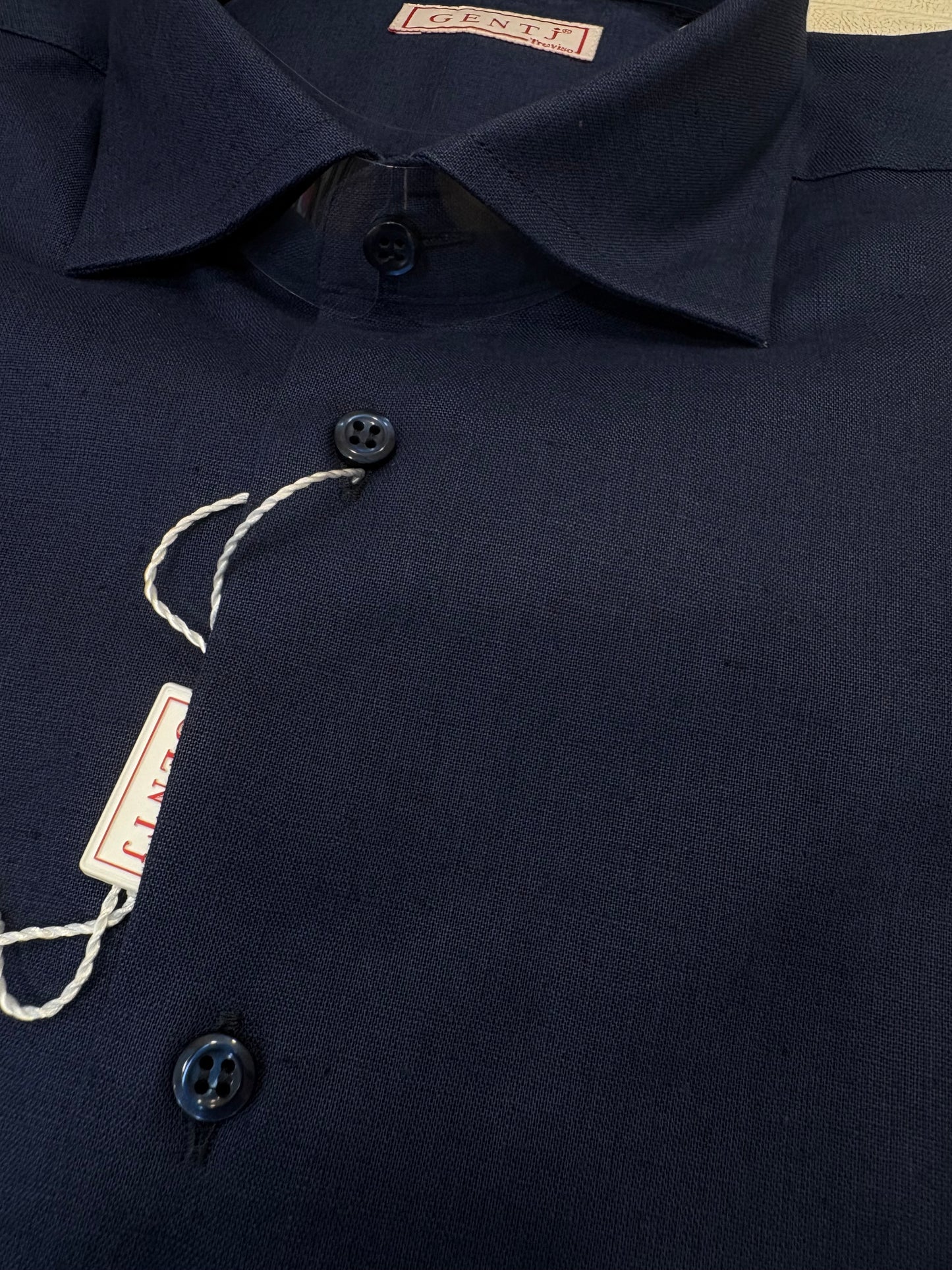 LINO/COTONE blu 6067 collo FRANCESE