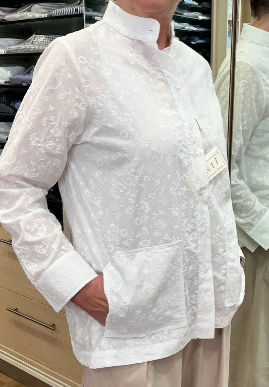 NICOLETTA voile bianco ricamato 9001