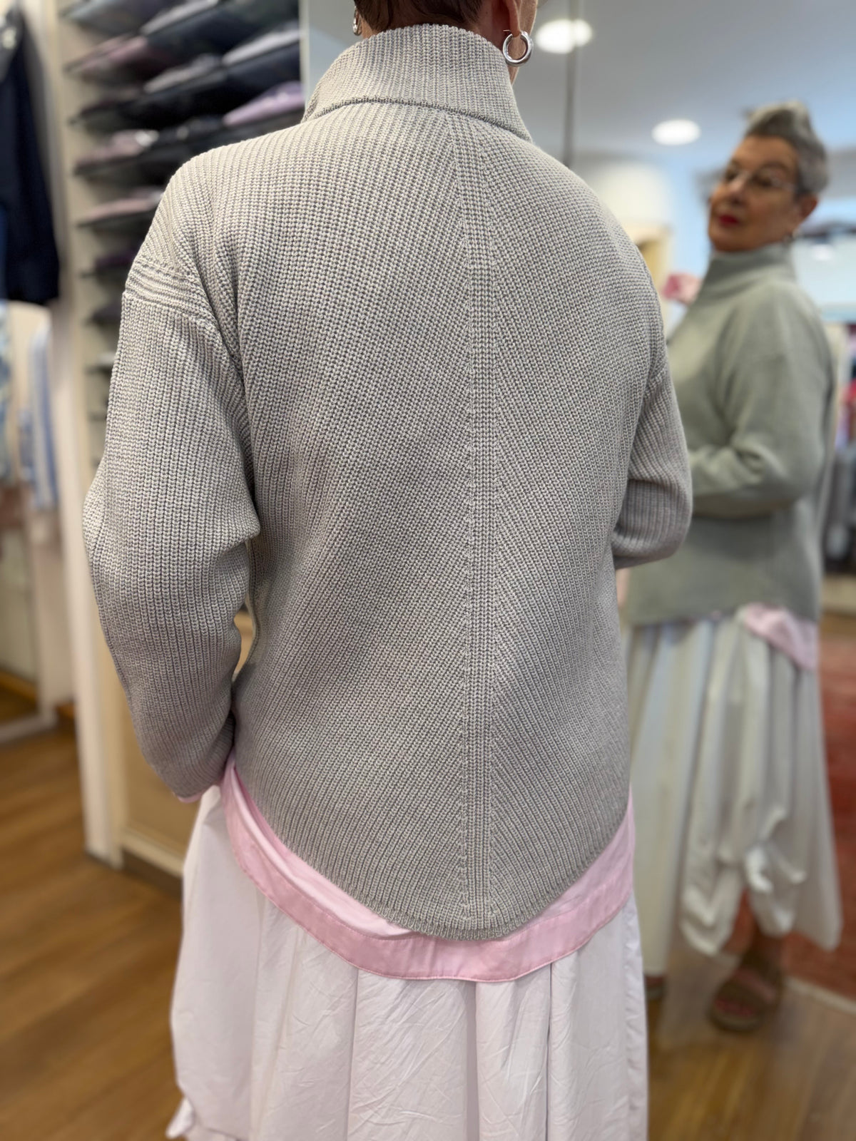 VERONICA giacca con zip variante color grigio melange