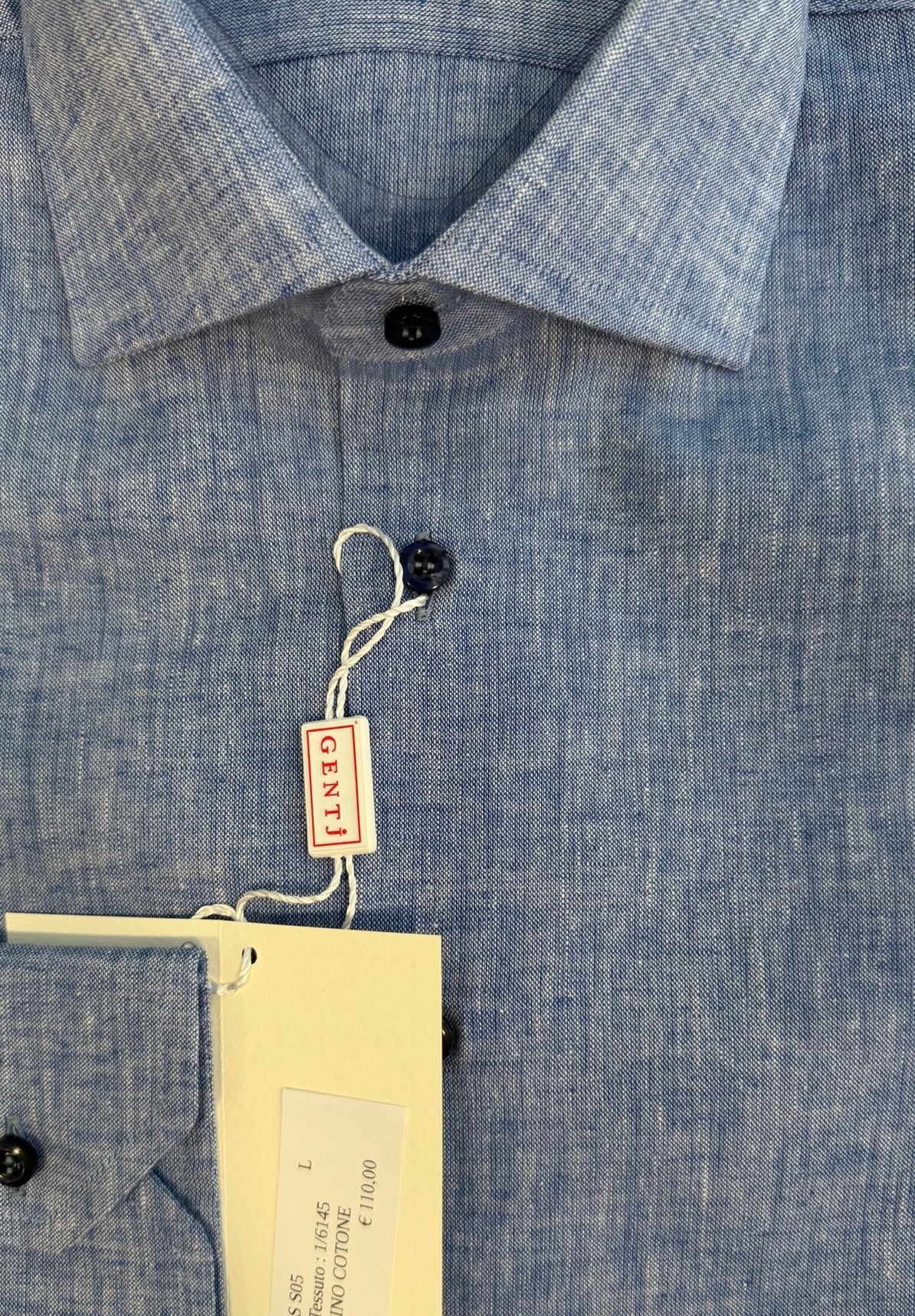 Lino cotone effetto jeans 6145 collo FRANCESE