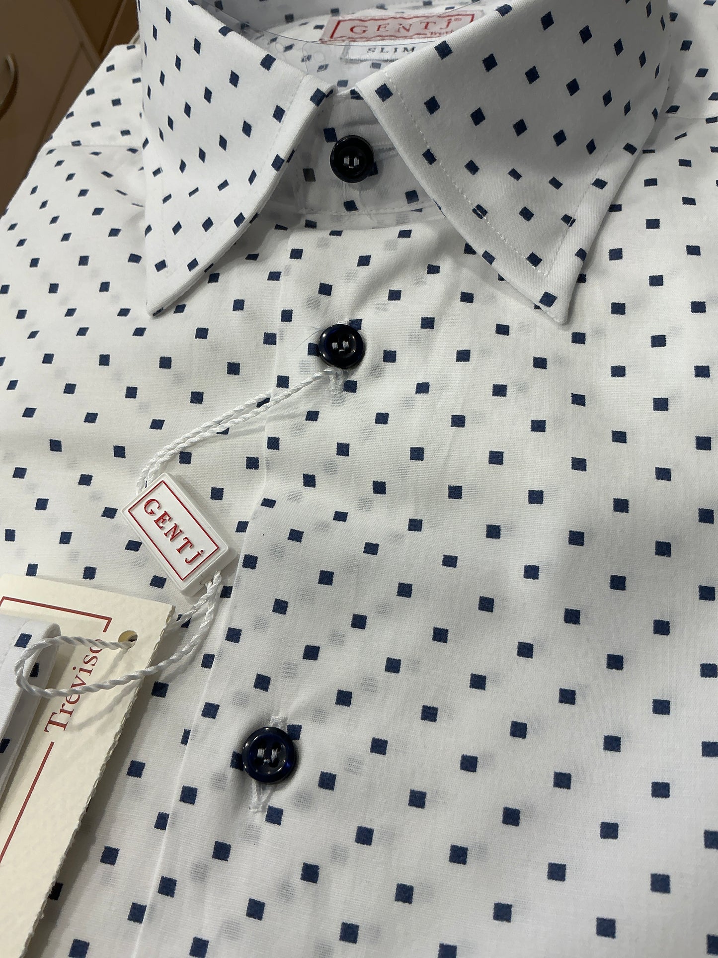 Fant blu bianco STRETCH collo ITALIANO