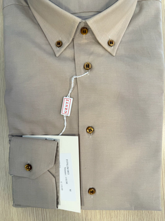 Cotone color SABBIA 6198 collo BOTTON DOWN