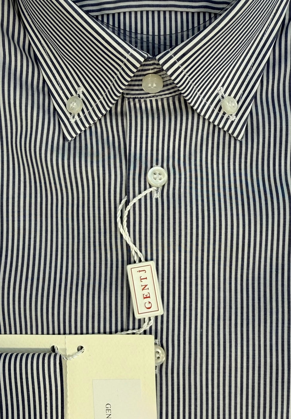 Righine blu collo BOTTON DOWN