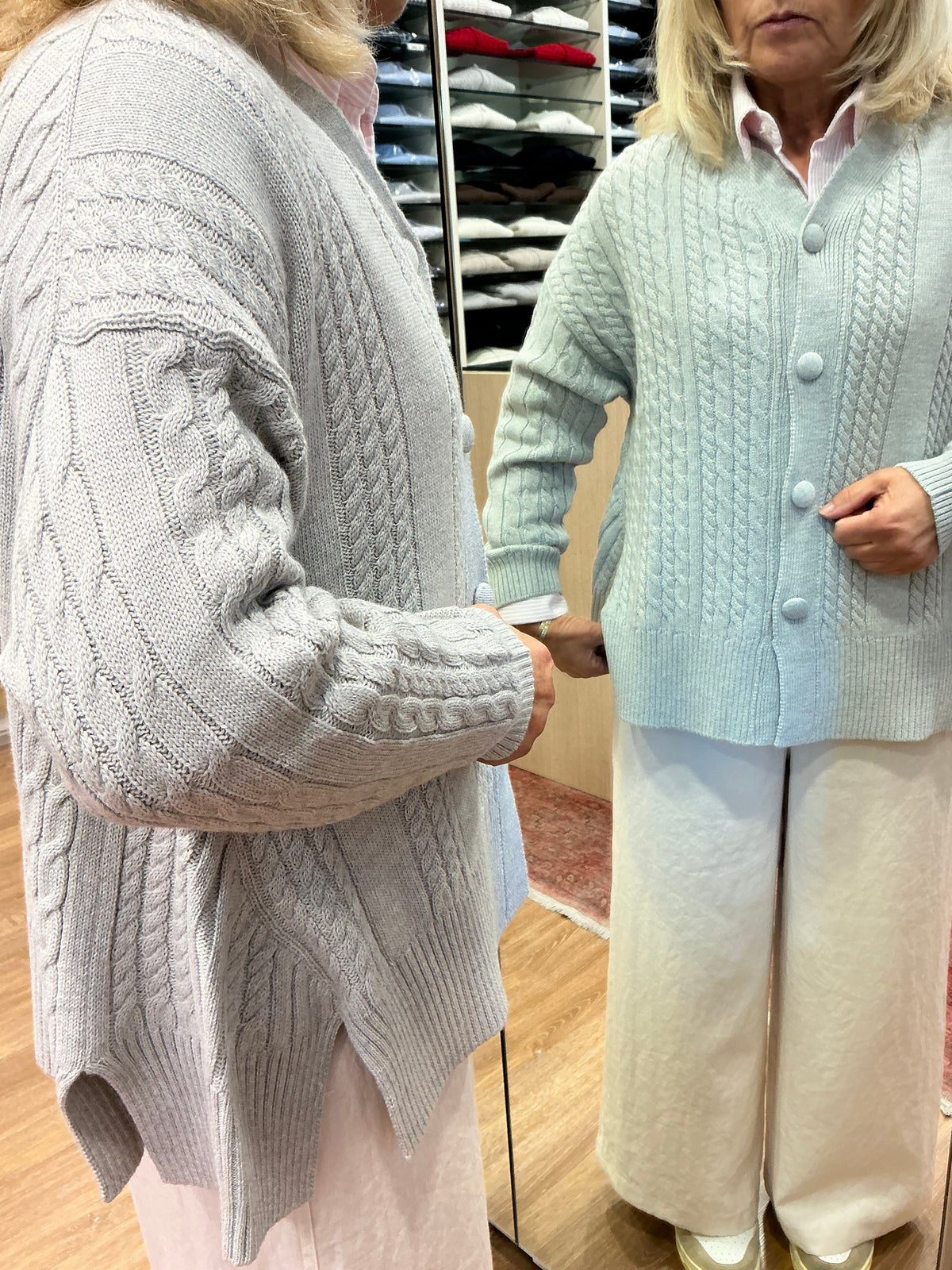 GIOVANNA cardigan spacchi  variante color GRIGIO MELANGE