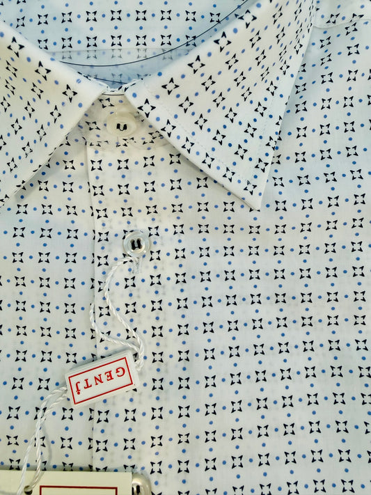 Micro fantasia blu/celeste 6186 collo ITALIANO