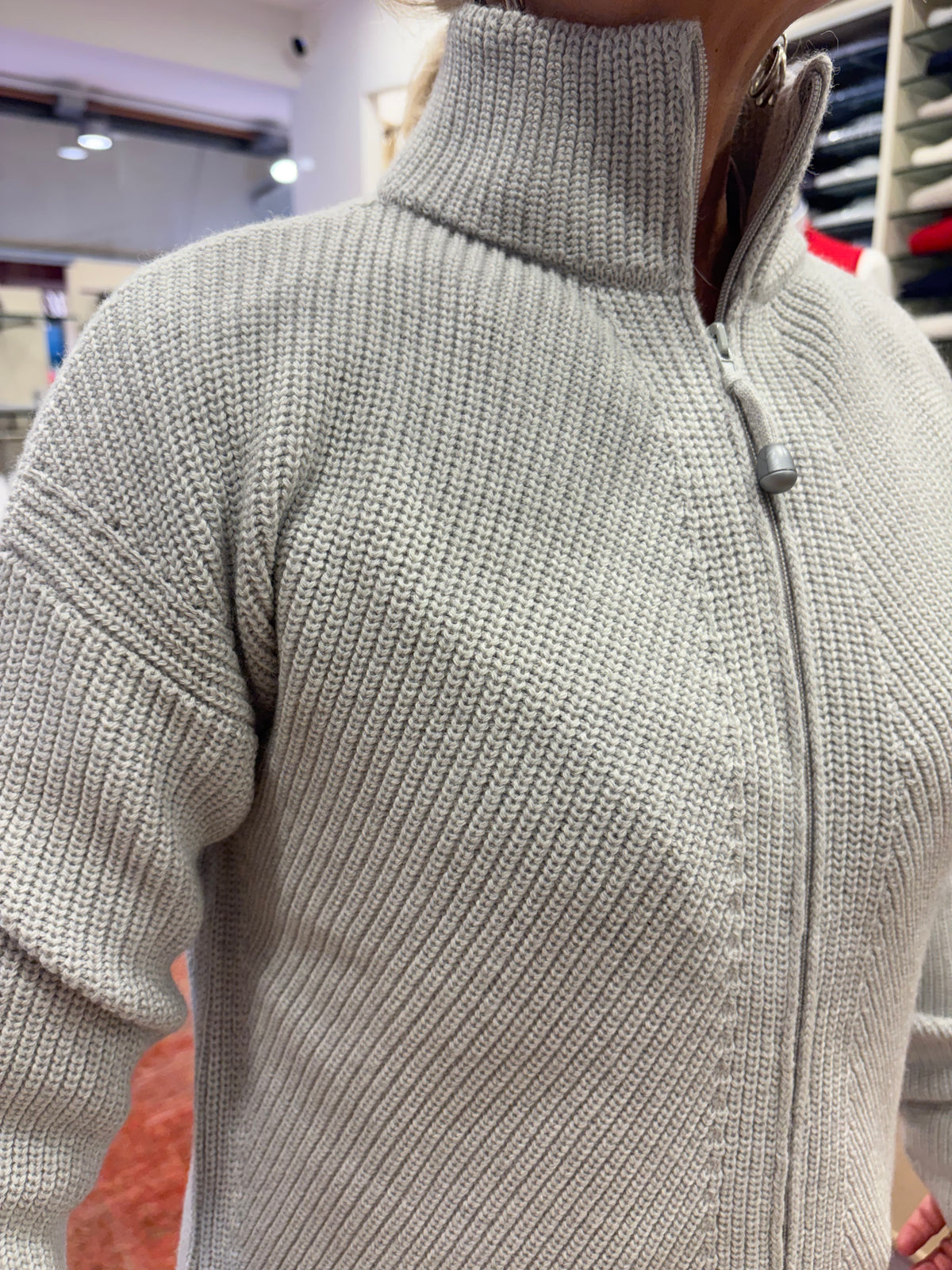 VERONICA giacca con zip variante color grigio melange