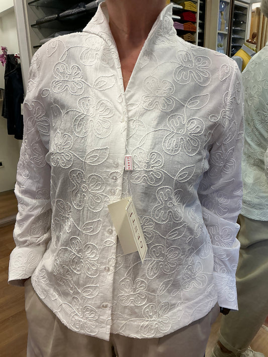 ROSI cotone ricamato bianca