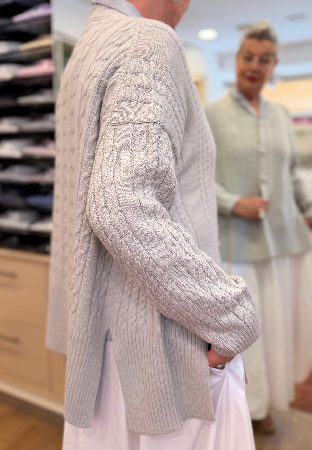 GIOVANNA cardigan spacchi variante colore BEIGE  MELANGE