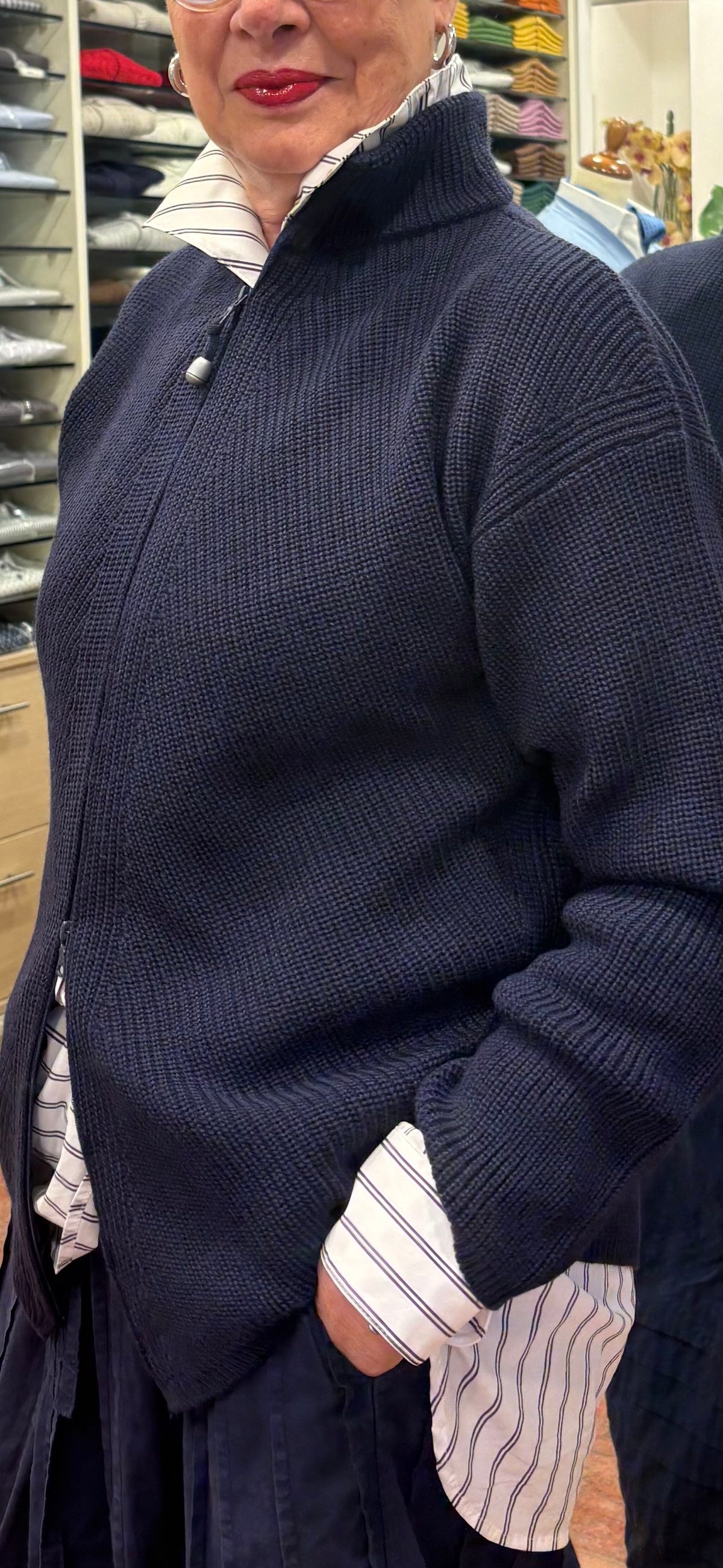 VERONICA giacca con zip variante colore BLU