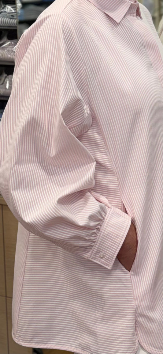 MARA tessuto effetto rigato (BIANCO  o ROSA)