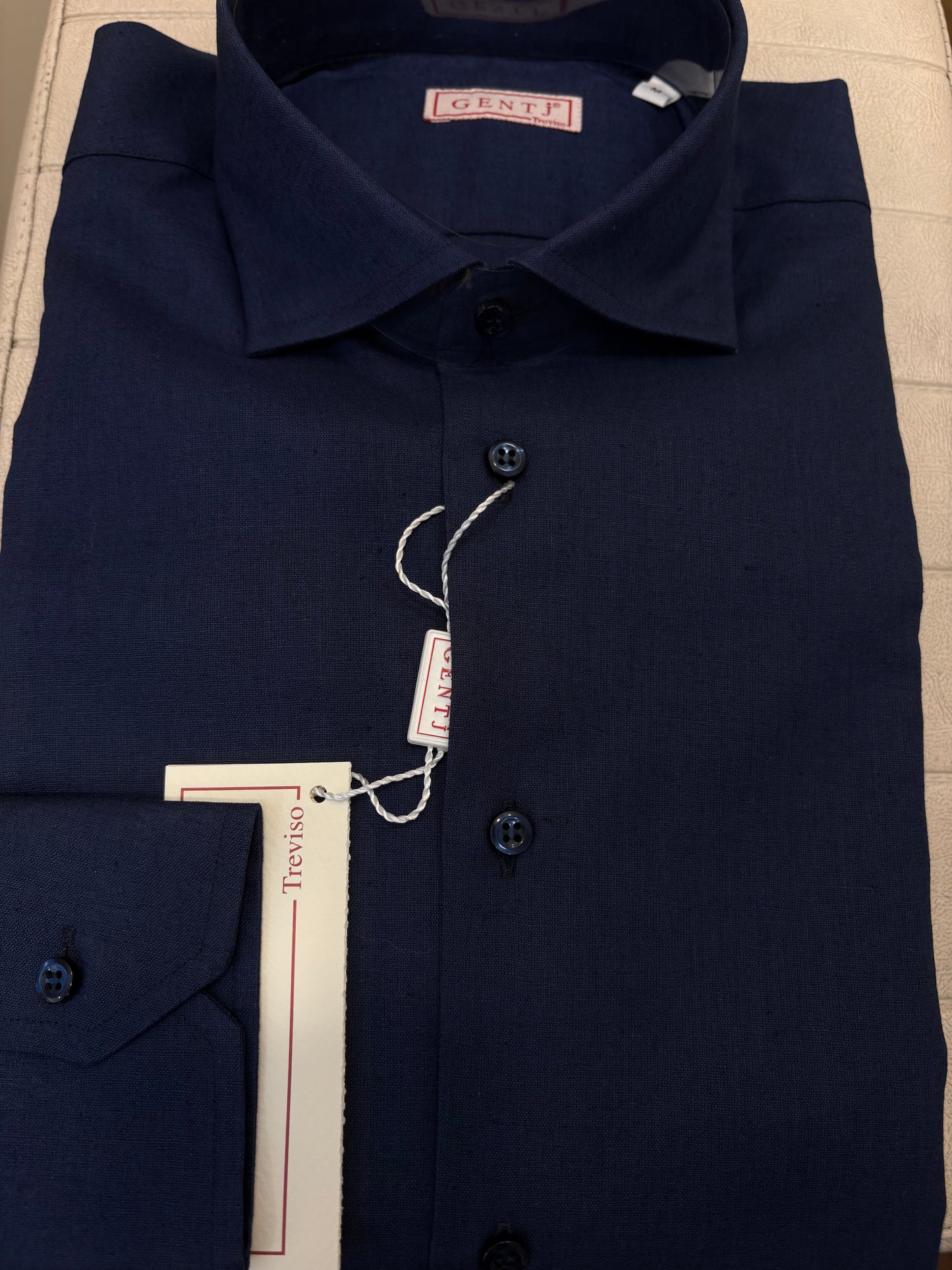 LINO/COTONE blu 6067 collo FRANCESE