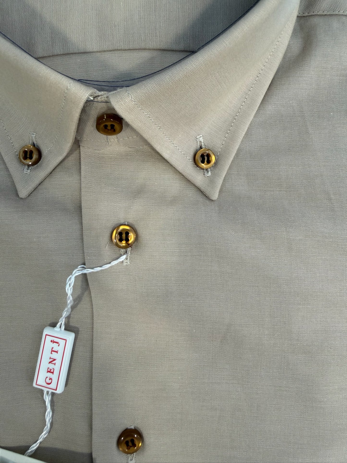 Cotone color SABBIA 6198 collo BOTTON DOWN