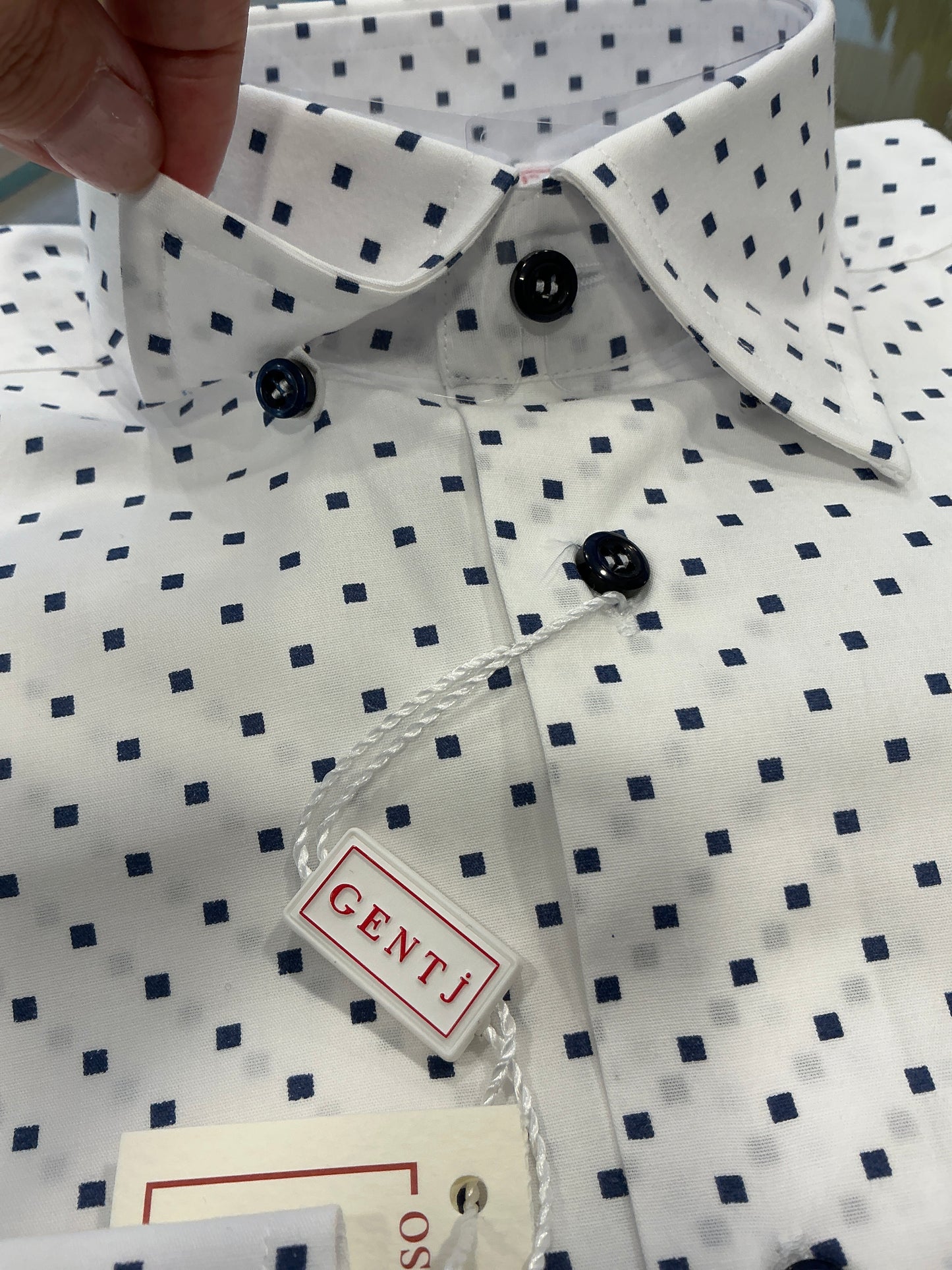 Fant blu bianco STRETCH collo ITALIANO