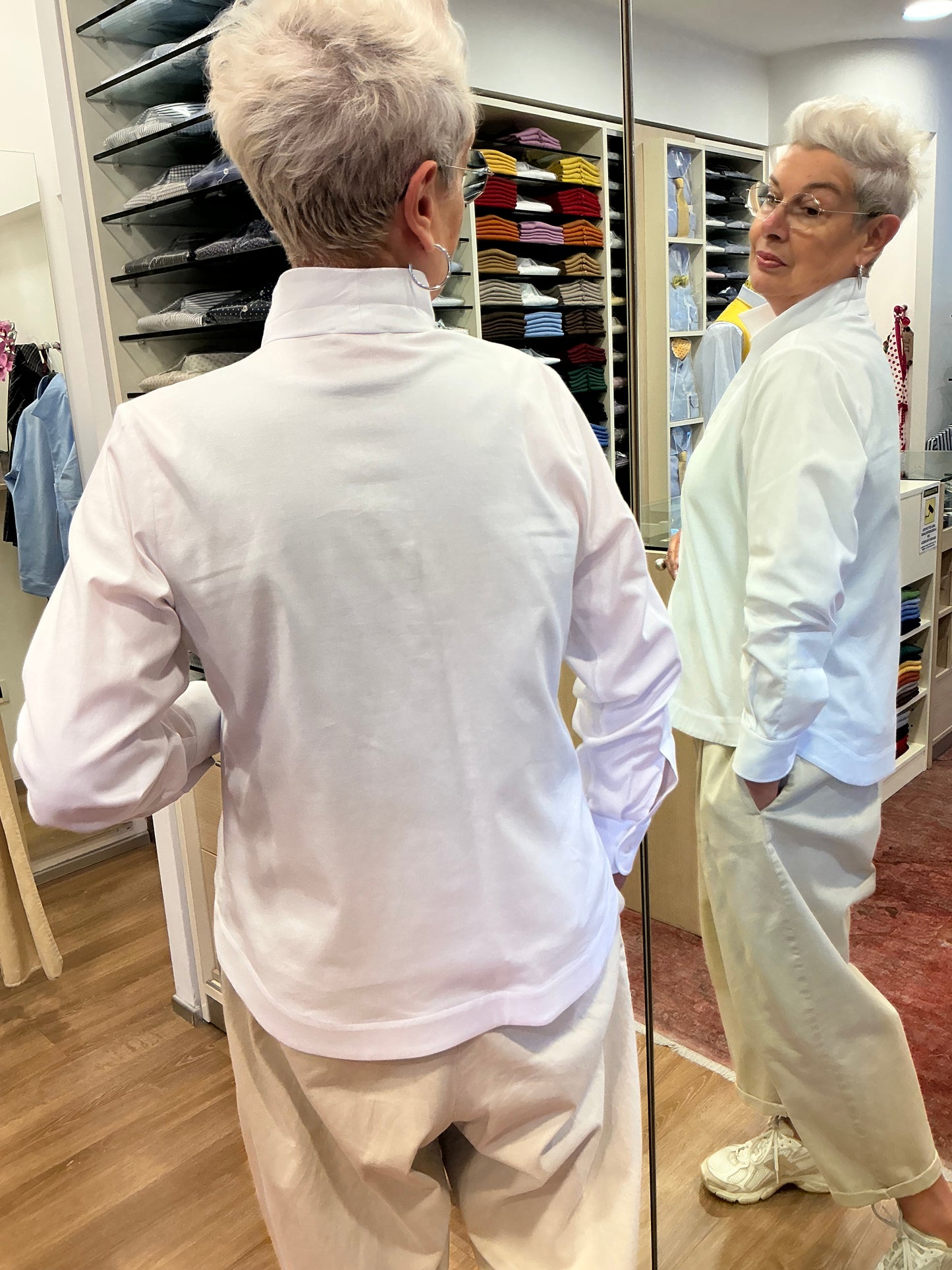 ROSI Oxford stretch bianco