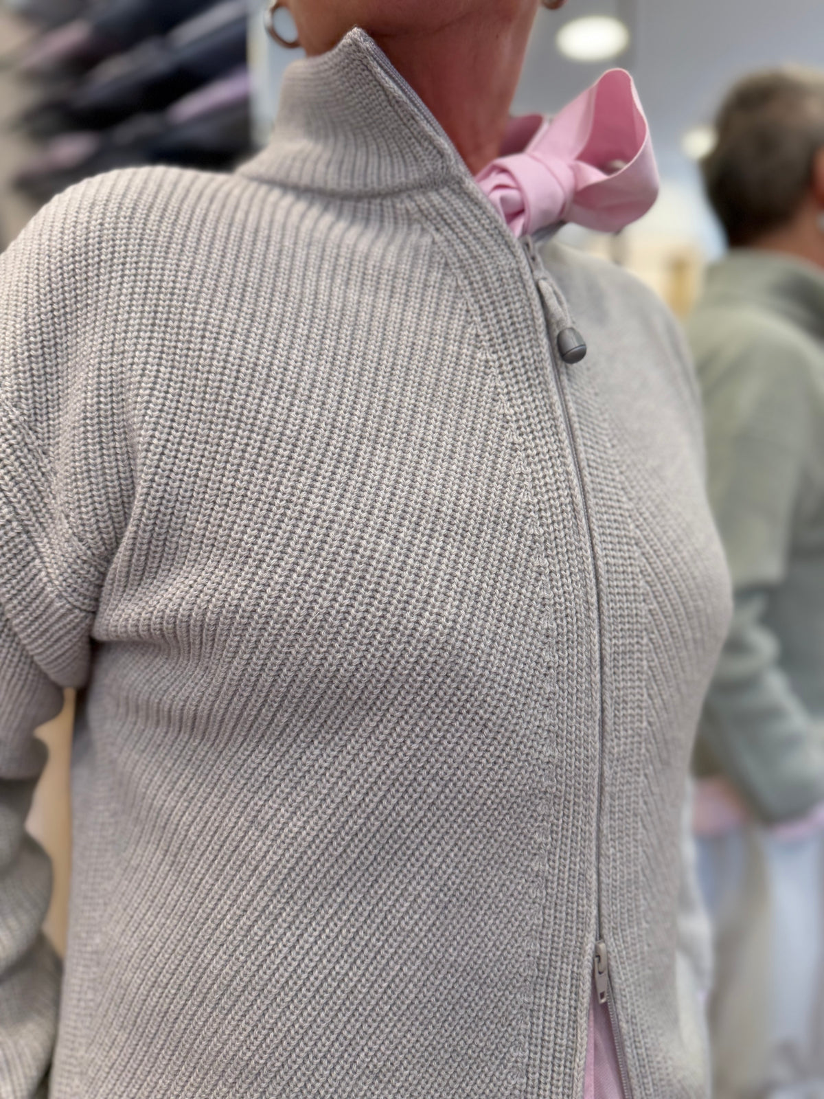 VERONICA giacca con zip variante color grigio melange