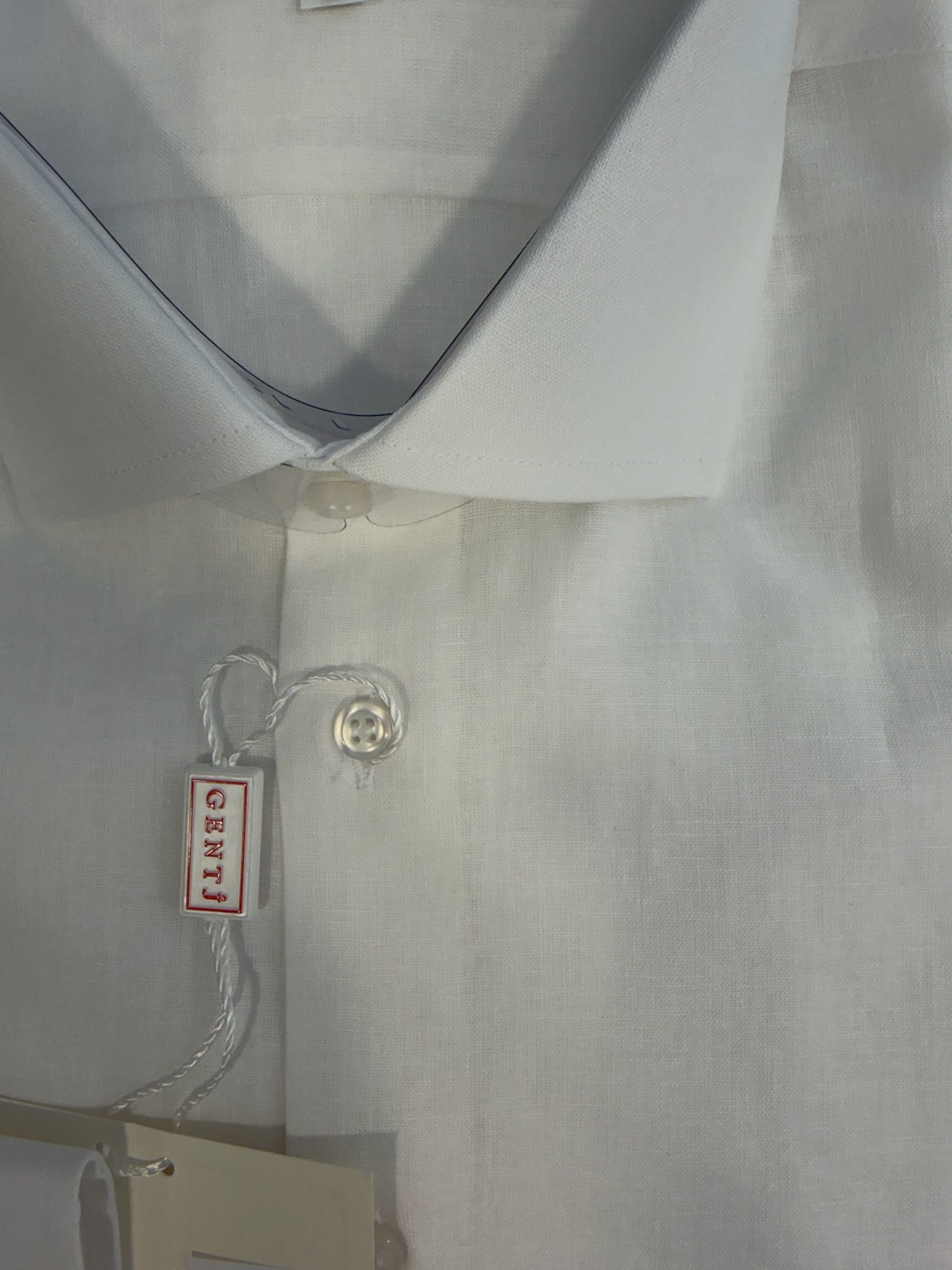 LINO/COTONE bianco collo francese