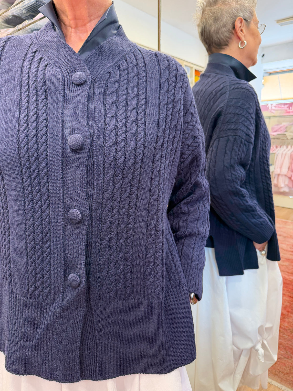 GIOVANNA cardigan spacchi variante colore  BLU