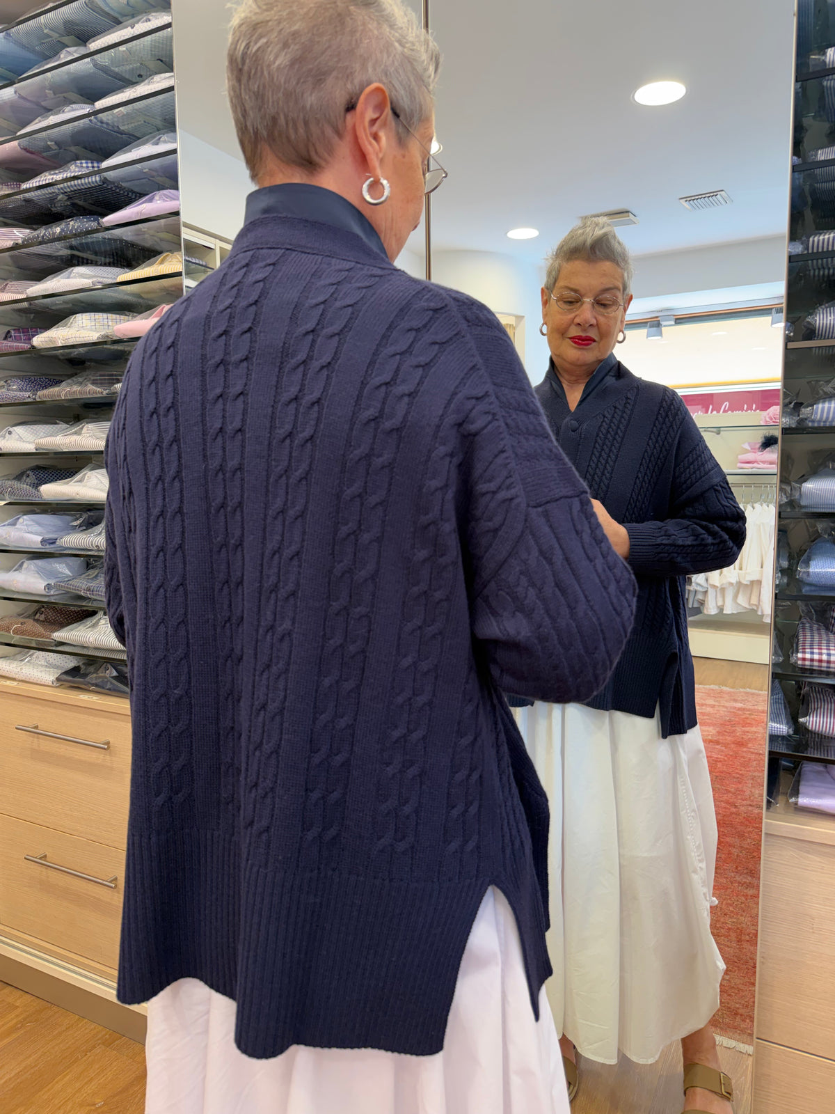 GIOVANNA cardigan spacchi variante colore  BLU
