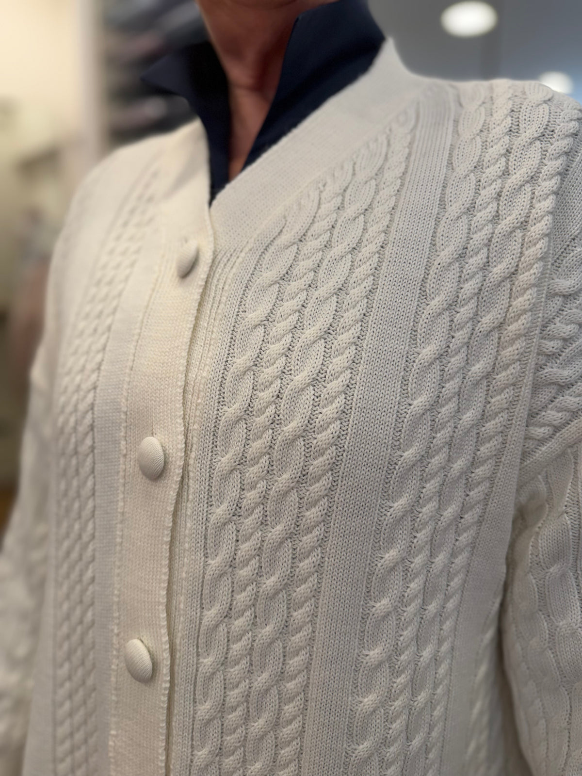 GIOVANNA cardigan spacchi variante  color PANNA