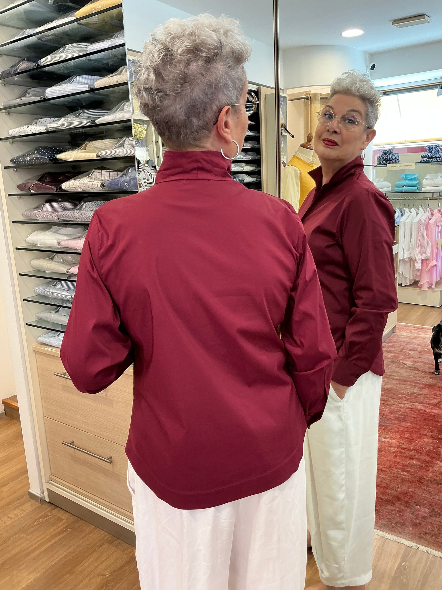 ROSI cotone stretch bordeaux