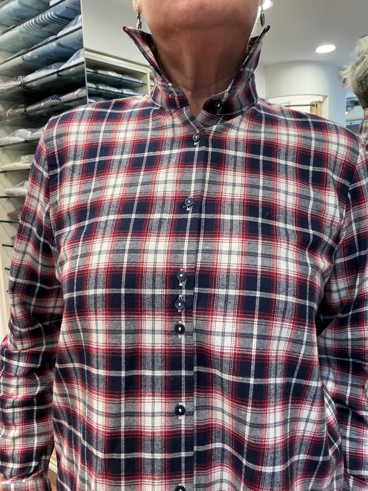 CAMILLA flanella scozzese blu/bordeaux