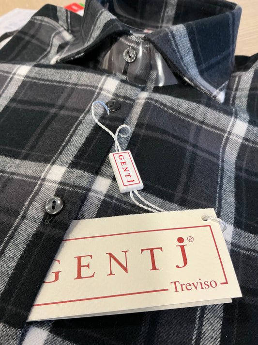 CAMILLA flanella scozzese toni nero/grigio