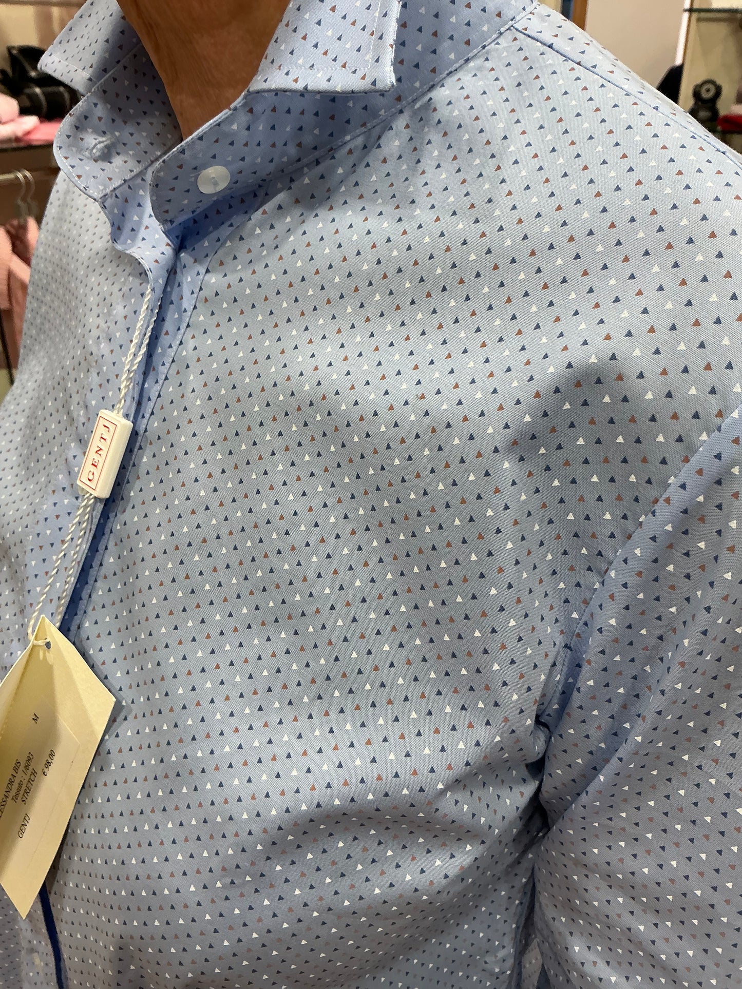 ALESSANDRA cotone stretch celeste fantasia