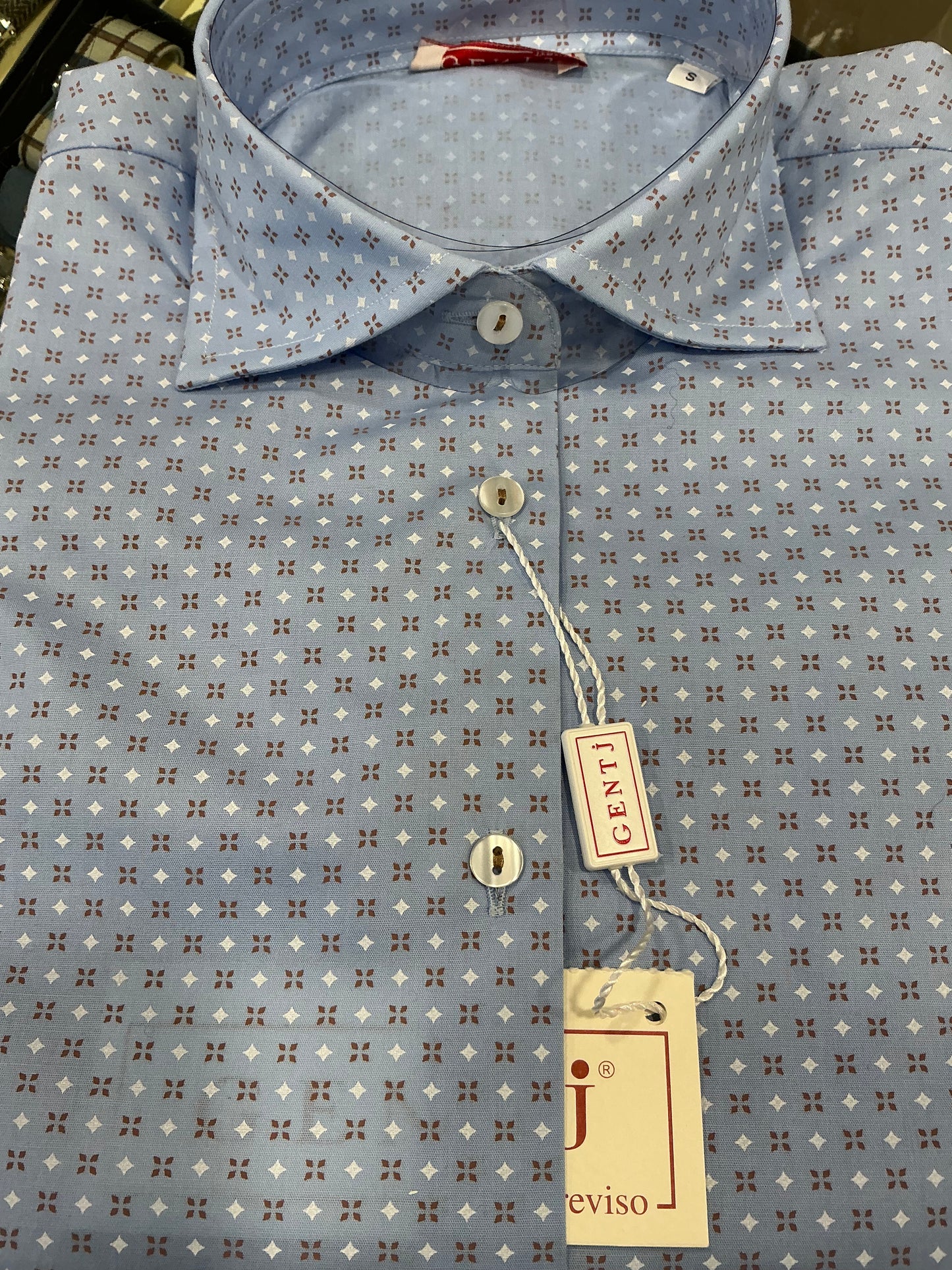 CAMILLA 6095 fantasia CELESTE  stretch SCONTO -30%