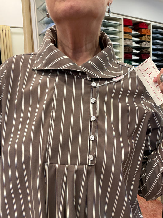 ELETTRA riga marroni stretch