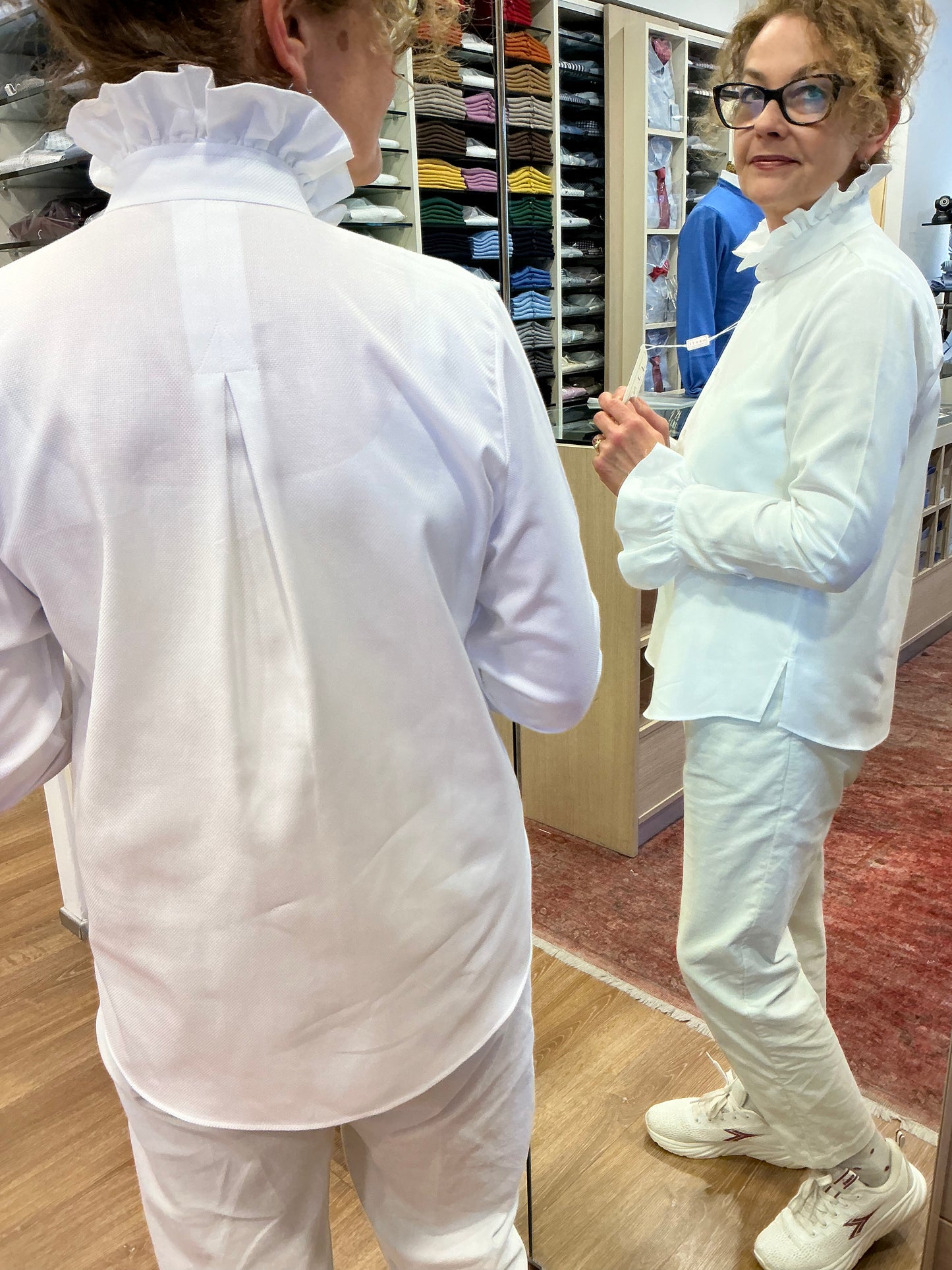 SABRINA rouches collo e polsi crown bianco