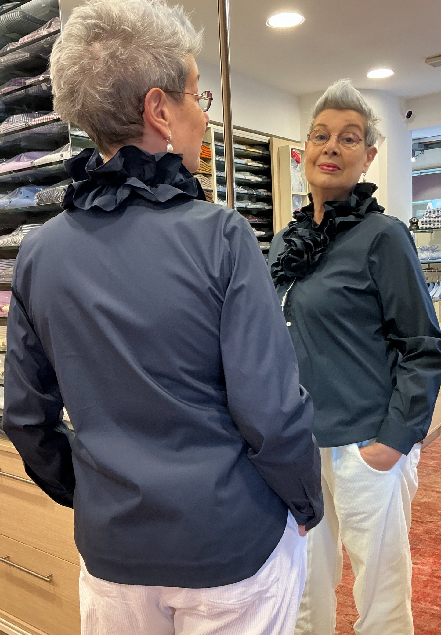RACHELE blu cotone stretch