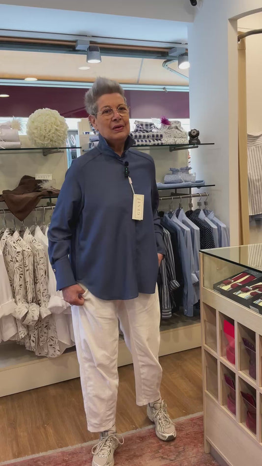 VITTORIA denim di viscosa con polsi gemello gioiello